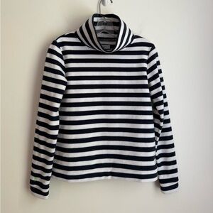 Dudley Stephens Fleece Turtleneck Navy and White, Size XS